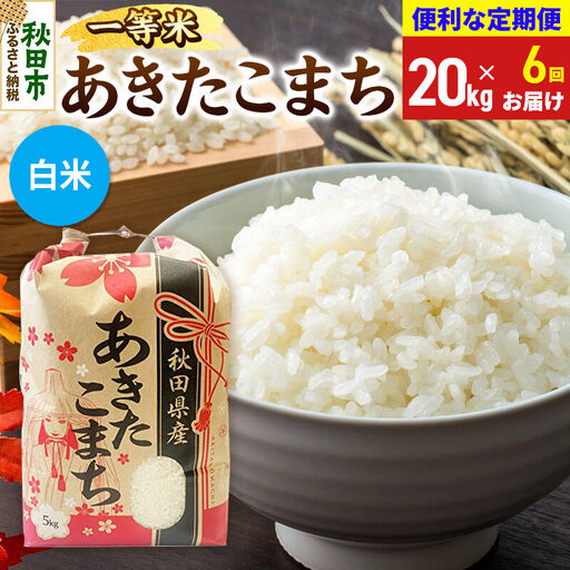 《令和8年産》《定期便6ヶ月》 あきたこまち 一等米 20kg(5kg×4袋) 【白米】秋田県産 こまちライン
