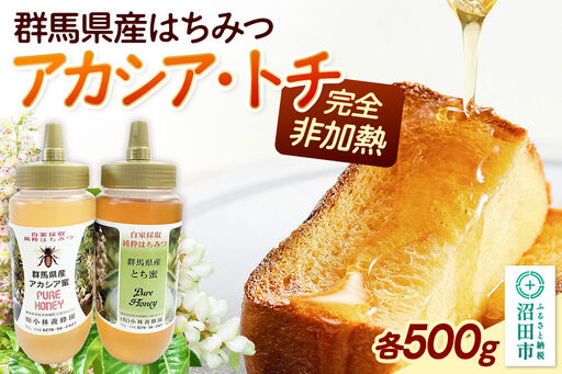 群馬県産蜂蜜 アカシア・栃 500g 各1本 詰め合わせ