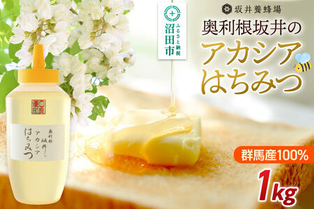 奥利根坂井のアカシアはちみつ 1000g×1本 坂井養蜂場