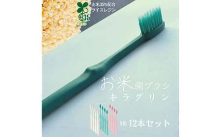 お米でできた歯ブラシ「キラグリン」３色12本セット 【SYB0091_x】