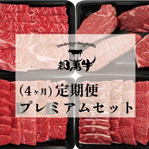 【定期便】黒毛和牛『都萬牛』4ヶ月定期便プレミアムセット　国産牛肉＜6-3a＞