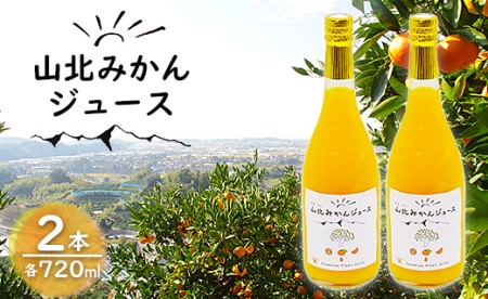 山北みかんジュース720ml2本 - 果汁100％ 高知県産 ブランドみかん 温州みかん ストレートジュース 果物 フルーツ 柑橘 オレンジ yk-0074