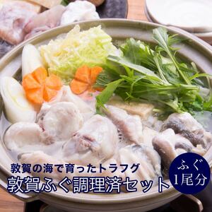 [先行予約][11月発送]敦賀ふぐ 調理済セット 1尾分(約600g)てっちりやしゃぶしゃぶなどに[海鮮 冷凍 鍋 なべ 唐揚げ 薄造り ふぐ鍋][041-a007]
