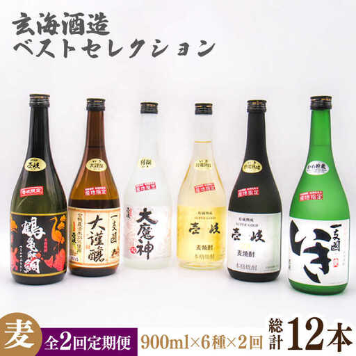 [全2回定期便]玄海酒造ベストセレクション 720ml 6本入りセット[壱岐市][天下御免]焼酎 壱岐焼酎 麦焼酎 酒 アルコール 