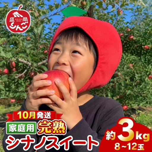 期間限定 訳あり シナノスイート 3kg(8~12玉) りんご シナノスイート 田村ふぁーむtamura005