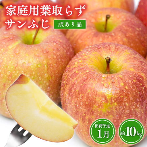 1月発送 訳あり 家庭用 葉とらず サンふじ 約10kg  青森県産りんご[hi-0009-016]