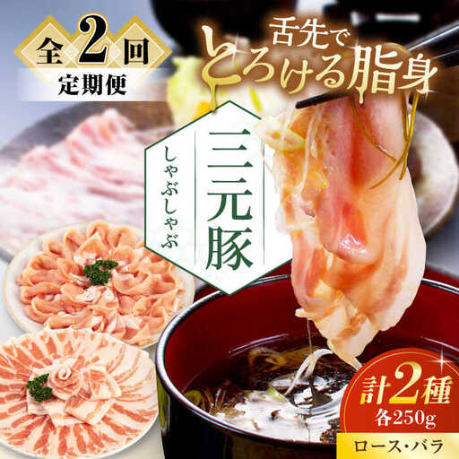 [全2回定期便]平田牧場 しゃぶしゃぶ セット 500g ( ロース バラ ) ※だし・昆布ナシ しゃぶしゃぶ 鍋 冷凍配送 [AJAP078]