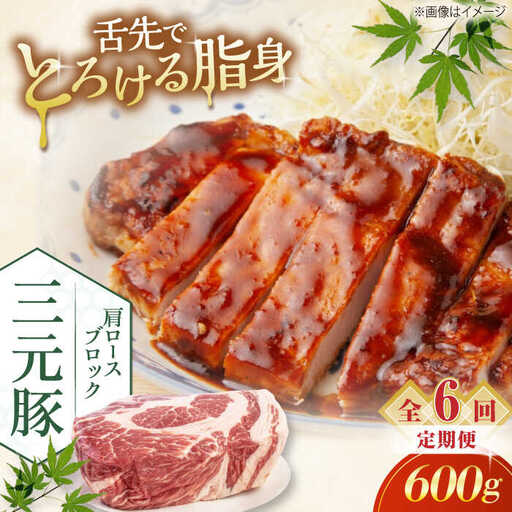 【全6回定期便】平田牧場 肩ロース ブロック 600g 豚肉 煮豚 [AJAP112]