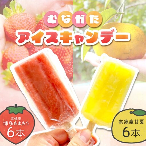 【道の駅むなかた】 むなかたアイスキャンデー（宗像産博多あまおう／宗像産甘夏）各6本（計12本）_HA1021