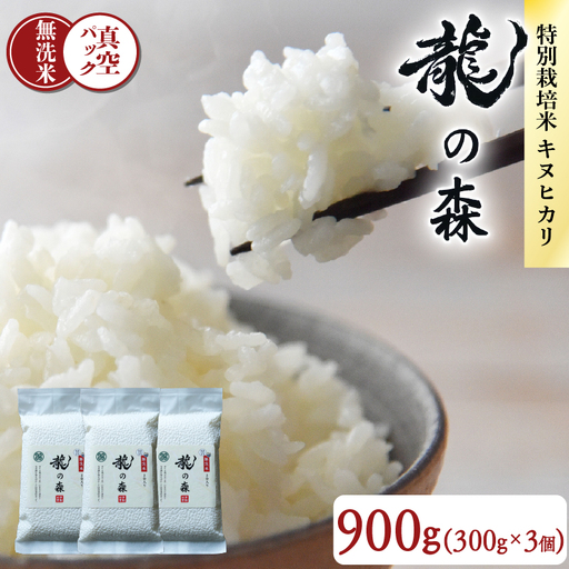 【パックご飯】無洗米 京都府産キヌヒカリ パックご飯 300g×3個 龍の森
