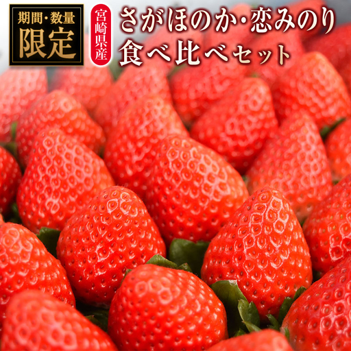 ＜2027年発送＞いちご「さがほのか」「恋みのり」食べ比べ セット 各4パック