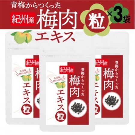 青梅からつくった紀州産梅肉エキス粒【1袋150粒入り×3袋セット】_惣菜・加工品   _【1516660】