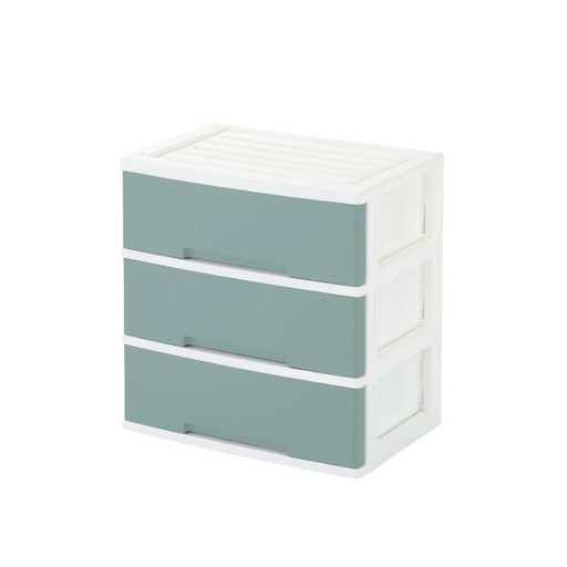 NEWLIFE ワイドチェスト収納3段 ミントブルー 収納チェスト リビングチェスト 新生活