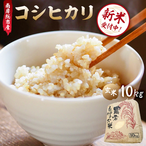 【新米】【令和8年産】南房総市産コシヒカリ玄米10kg mi0018-0014 