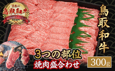 鳥取和牛 3つの部位の 焼肉 盛り合わせ 300g 黒毛和牛 国産 精肉 ブランド牛 冷凍 焼き肉 鳥取県 倉吉市 KR1234