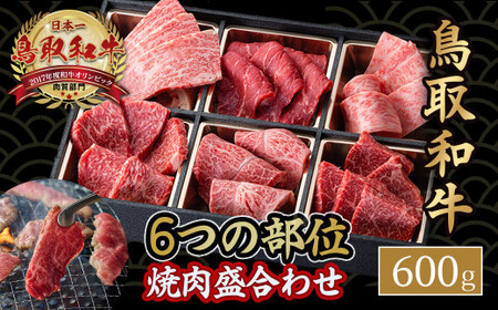 鳥取和牛 6つの部位の 焼肉 盛り合わせ 600g 和牛 黒毛和牛 国産 精肉 ブランド牛 冷凍 焼き肉 肉 ロース モモ バラ 赤身 鳥取県 倉吉市 KR1248