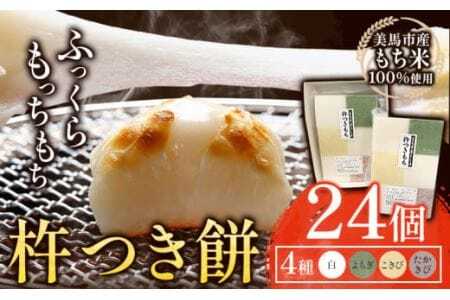 【 先行予約 】 杵つき餅　(白・よもぎ・こきび・たかきび) 4種類 24個 アグリサポート美馬 もち