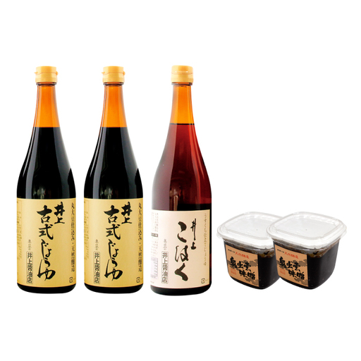 [井上醤油]しょうゆ彩り･味噌詰合せ[醤油 味噌 古式製法 国産 丸大豆 濃口醤油 薄口醤油 本格味噌 無添加 熟成 人気 天然醸造 国産 3種 詰め合わせ 詰合せ セット 贈り物 ギフト プレゼント 調味料 料理]
