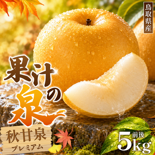 プレミアム秋甘泉　5kg前後【梨 秋甘泉 あきかんせん 5kg 先行予約 期間限定 数量限定 なし ナシ 果物 くだもの フルーツ 旬 厳選 プレミアム 高糖度 甘い 贈り物 ギフト お取り寄せ 産地直送 鳥取県】