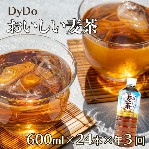 [定期便3ヶ月]おいしい麦茶600ml×24本(お茶)[お茶]