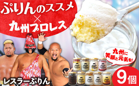 九州プロレス×ぷりんのススメ レスラーぷりん9個 / プリン スイーツ[AFAK295]
