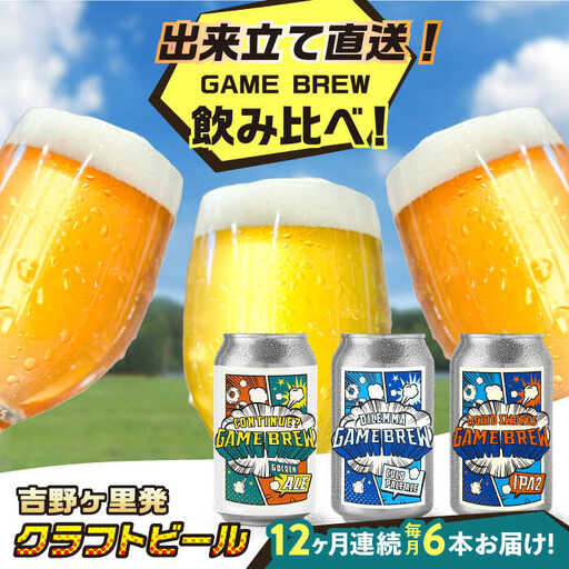 【全12回定期便】クラフトビール GAME BREW 3種 6本セット（3種×2本） 各350ml 飲み比べ CONTINUE?/DILEMMA/LIQUID SWORDS お酒 吉野ヶ里町/西研グラフィックス[FDG008]