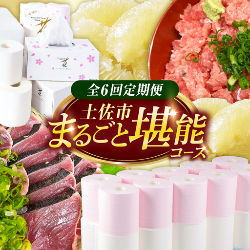 [全6回定期便]土佐市まるごとセット 高知県土佐市 /文旦 鰹たたき トイレットペーパー ネギトロ [土佐市役所] [BQCD013]