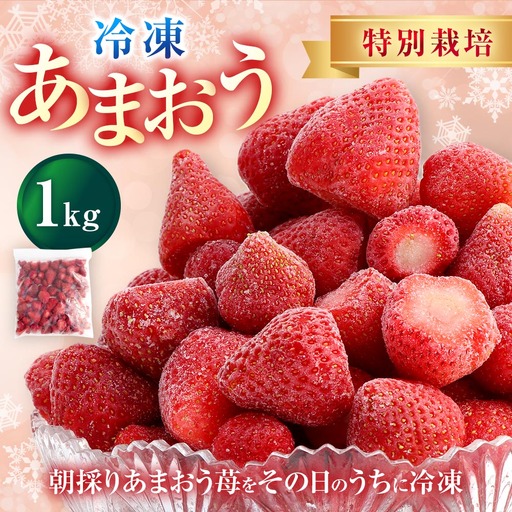 [特別栽培]うるう農園 冷凍あまおう 1kg あまおう イチゴ いちご 苺 フルーツ 果物[2027年1月上旬発送開始]