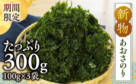 ≪先行予約≫期間限定！新物あおさのり 300g 海苔 100g×3袋 海苔
