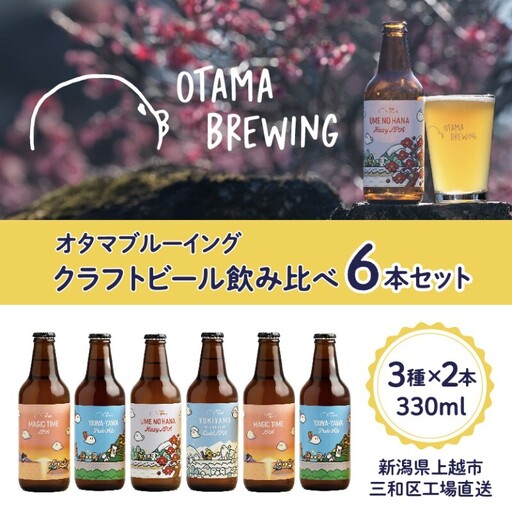 クラフトビール 飲み比べ 6本 セット 新潟県上越市 330ml 定番4種から3種×2本 工場直送 ビール 飲み比べ 選べる オタマブルーイング
