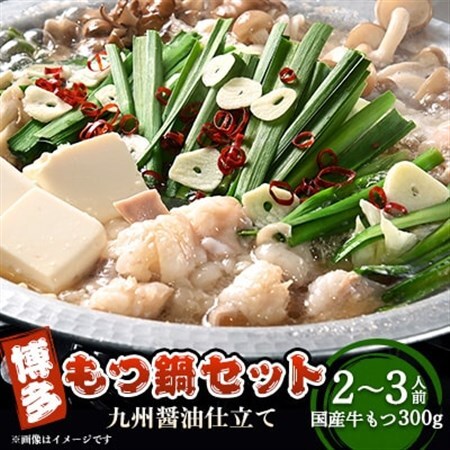 博多もつ鍋セット(九州醤油仕立て)2〜3人前 国産牛もつ300g_肉 もつ鍋 牛肉 鍋 鍋セット 惣菜・加工品 肉 鍋 なべ ナベ_[配送不可地域:離島]