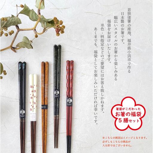 箸屋がこだわったお箸の福袋 5膳入  [BFDC001]
