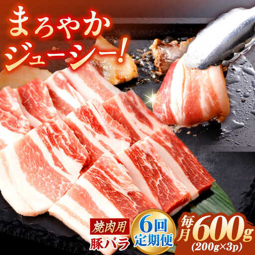 【定期便】 豚肉 焼肉用 総計3.6kg NAC602 豚肉 全6回