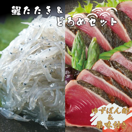 【どろめ】土佐料理司 鰹たたき・どろめセット 魚介 海鮮 tr-0015