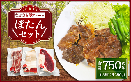 ぼたんセット 計750g 250g×3袋 ロース バラ モモ スライス お肉 肉 ぼたん肉 ボタン肉 ぼたん 猪 猪肉 ヘルシー