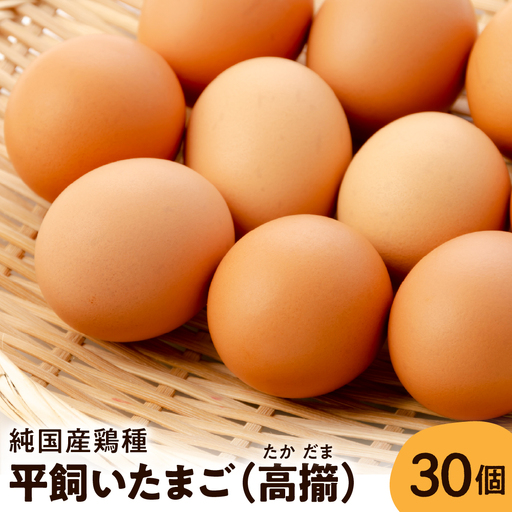 平飼いたまご 高擶 30個入(破損補償含む) 純国産鶏種 たまご 卵