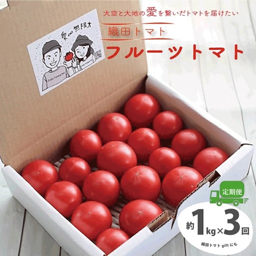 ≪2027年1月頃〜発送≫[ふるさと納税][フルーツトマト 定期便 織田トマト 約1kg ×3回 計3kg 真っ赤なフルーツ太陽]高知県 佐川町 サイズ混合 [毎年2月末頃まで申込受付][1月頃〜5月頃の間に3回お届け]