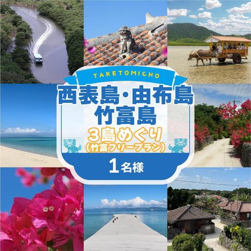 西表島・由布島・竹富島３島めぐり（竹富フリープラン)