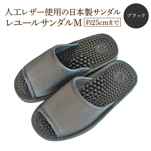 レユールサンダルM（約25cmまで） ブラック　【04301-0595-2】