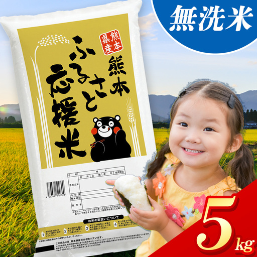 無洗米 ふるさと応援米 熊本県産 5kg 無洗米[1-5日以内に出荷予定(土日祝除く)]