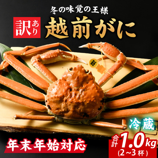 先行予約【市場直送！】【年内発送】 訳あり茹で越前がに　1kg（2～3杯）【年末年始対応】 [K-065036] / 越前がに