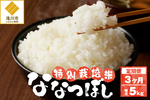 [令和7年産]特別栽培米ななつぼし 5kg×3ヵ月定期便 | 16年連続特A ブランド米 白米 精米 米 お米 こめ 減農薬 単一原料米 ご飯 北海道米 北海道 滝川市