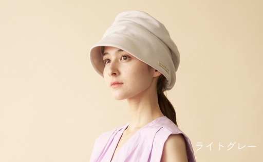 オーガニックコットン ベア天竺ハット＜脱がなくていい帽子＞ (カラー：ライトグレー、サイズ：M)_0200-001-T06-1-2