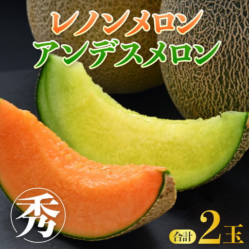 [先行予約]佐藤農園の赤肉と青肉食べ比べ計2玉(レノンメロン・アンデスメロン)農家直送 秀品 お届け! / フルーツ くだもの 特産 旬 夏 果物 完熟 メロン 朝どれ 美味しい お取り寄せ 贈答 ※2027年6月中旬〜7月末の間に順次発送 [aw069-a011]
