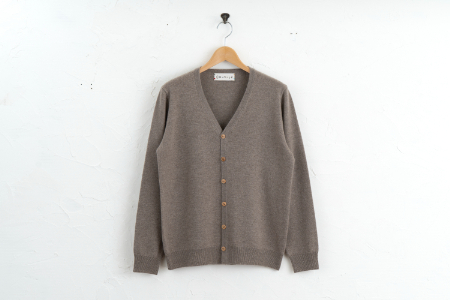 カシミヤ カーディガン度詰 カシミヤ（コルク)男性用サイズ:M(42)≪白田のカシミヤ≫ 