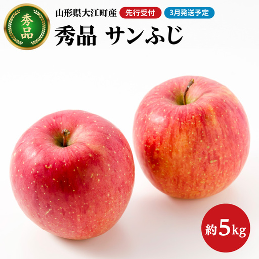 《先行受付》【2027年3月発送予定】 サンふじ約5kg・秀品【大江町産・山形りんご・大地農産】 028-034