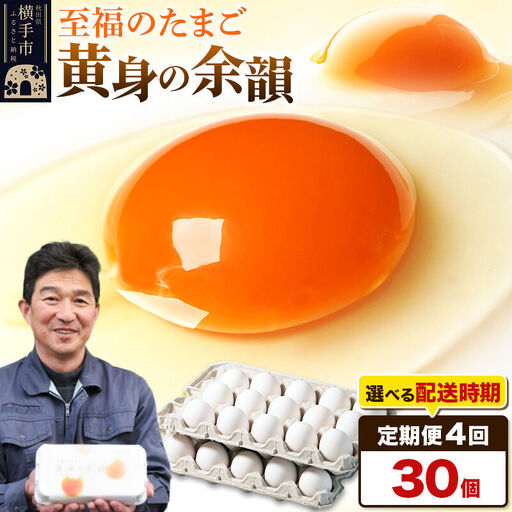 【常温発送】《定期便4ヶ月》黄身の余韻 30個（業務用）【発送時期が選べる】4か月 4ヵ月 4カ月 4ケ月 卵 玉子 たまご 開始時期選べる