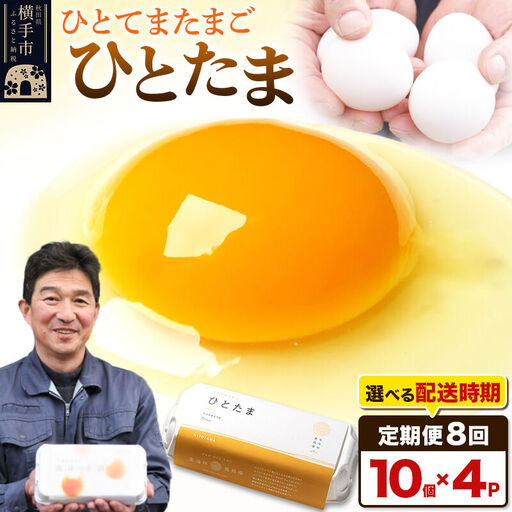【常温発送】《定期便8ヶ月》ひとたま 10個×4P【発送時期が選べる】東海林養鶏場 ひとたま 卵 玉子 たまご タマゴ8か月 8ヵ月 8カ月 8ケ月 卵 玉子 たまご 開始時期選べる