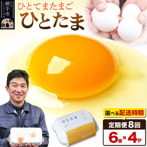 【常温発送】《定期便8ヶ月》ひとたま 6個×4P【発送時期が選べる】東海林養鶏場 ひとたま 卵 玉子 たまご タマゴ 8か月 8ヵ月 8カ月 8ケ月 開始時期選べる