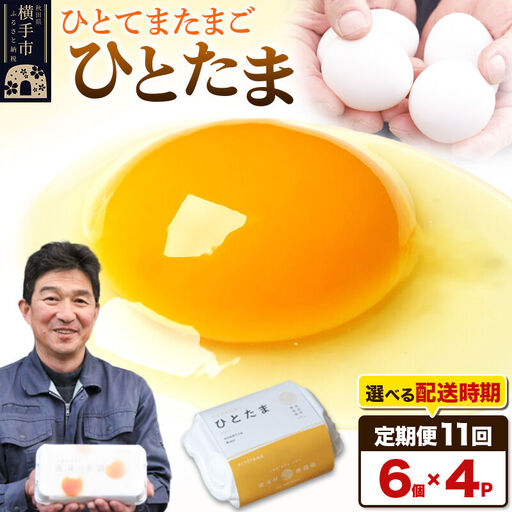 【常温発送】《定期便11ヶ月》ひとたま 6個×4P【発送時期が選べる】東海林養鶏場 ひとたま 卵 玉子 たまご タマゴ 11か月 11ヵ月 11カ月 11ケ月 開始時期選べる
